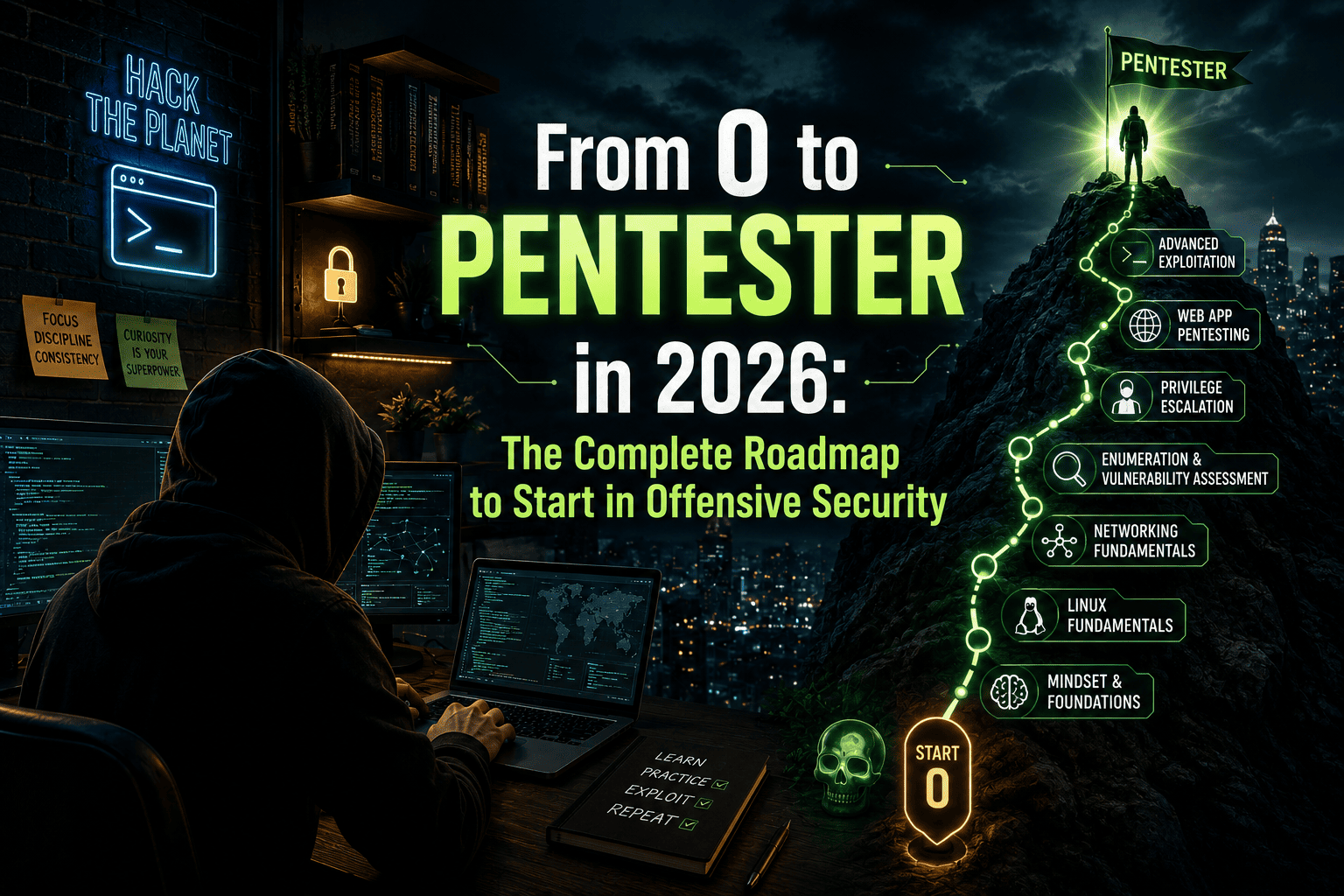 De 0 a pentester en 2026: la ruta completa para empezar en seguridad ofensiva